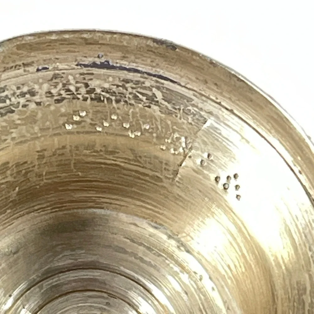 Vintage Solid Brass Bud Vase‎ Flared Rim Pedestal Base Gold Tone 5.5 Inch